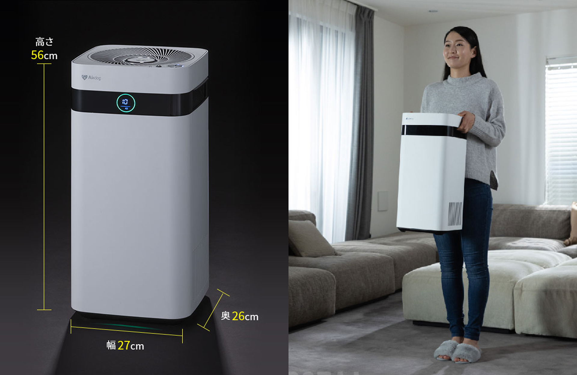 エアドッグ Airdog airdog x3D 花粉対策 ハウスダスト対策にもおすすめ