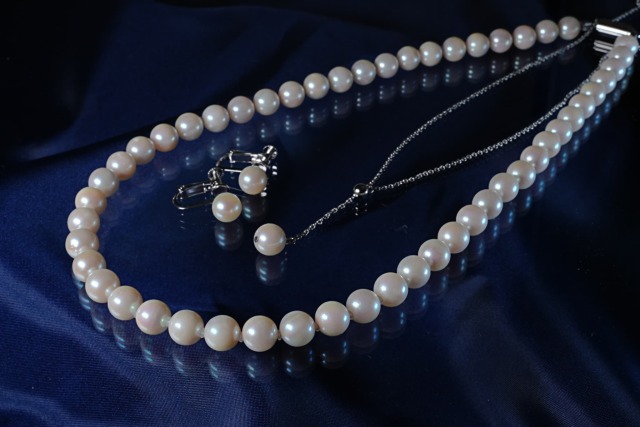 7.0~7.5mm 花珠真珠ネックレス